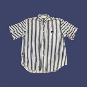 Ralph Lauren Golf Men's XL collared shirt Stripes 100% Cotton Blue / White